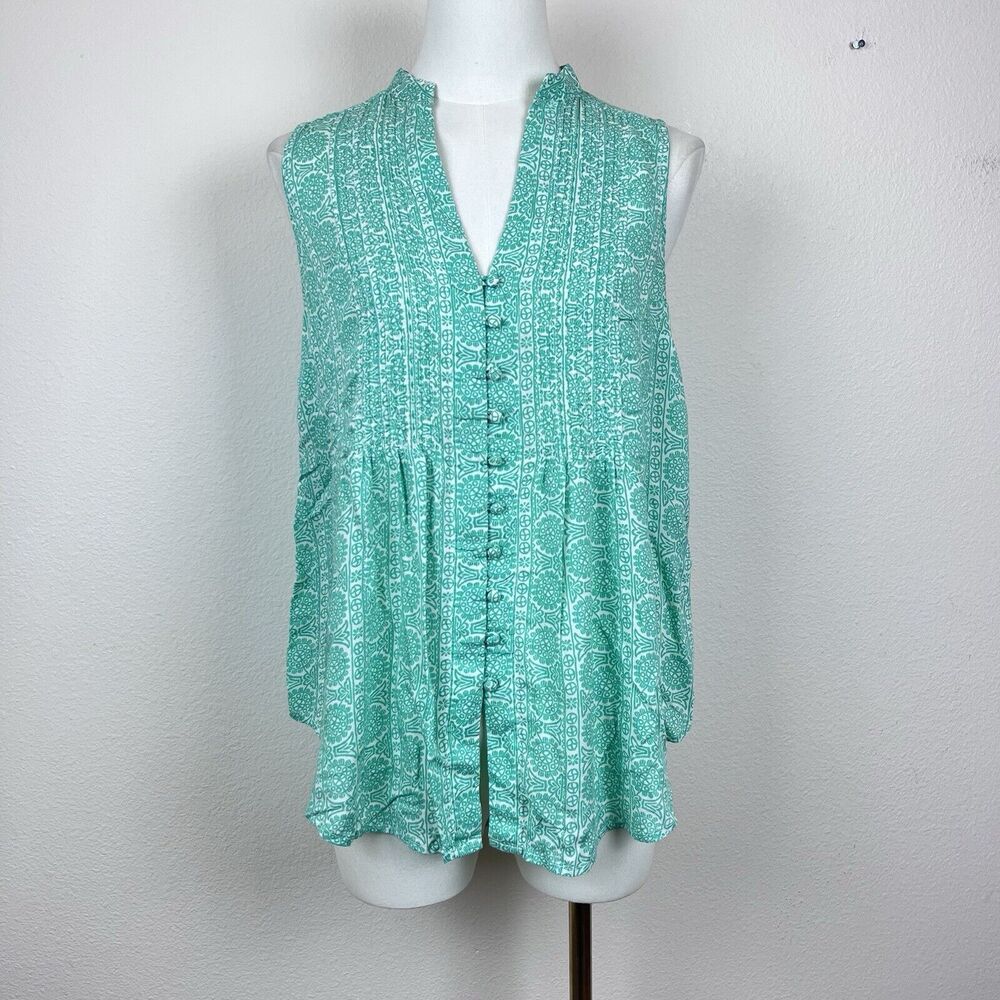Anthropologie Maeve Shirt Womens Small Petunia Pintuck Blouse Top Cottage Boho